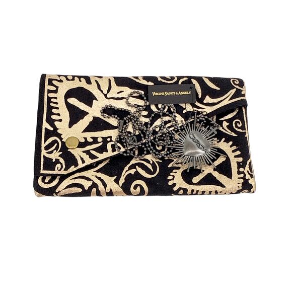 VIRGINS SAINTS & ANGELS VSA Sacred Flame Charm Necklace Gunmetal 34" Ball Chain - Picture 9 of 10